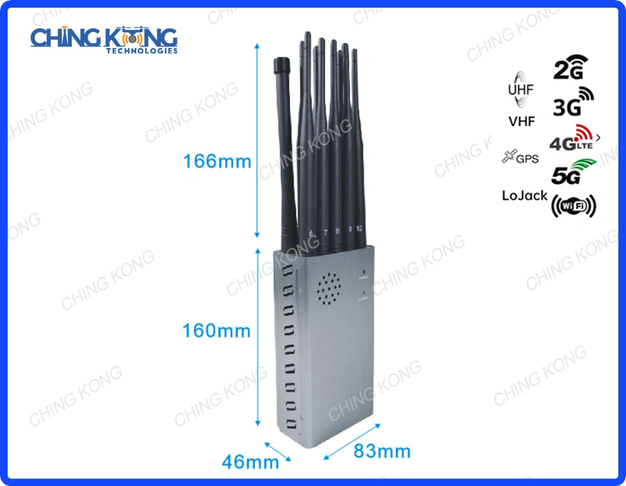 10 Antenna 10 Channel Handheld 3G 4G 5g Mobile Signal Interceptor