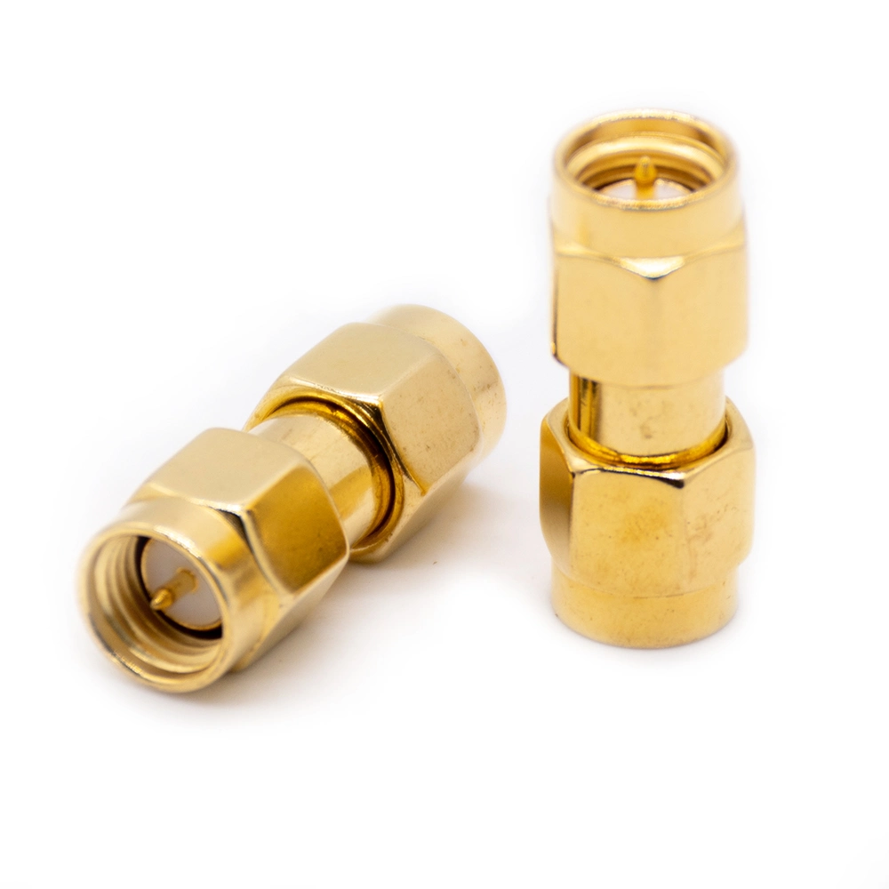 Gold Plated 180 Degree RF Adapter SMA Male to Male Straight Connector