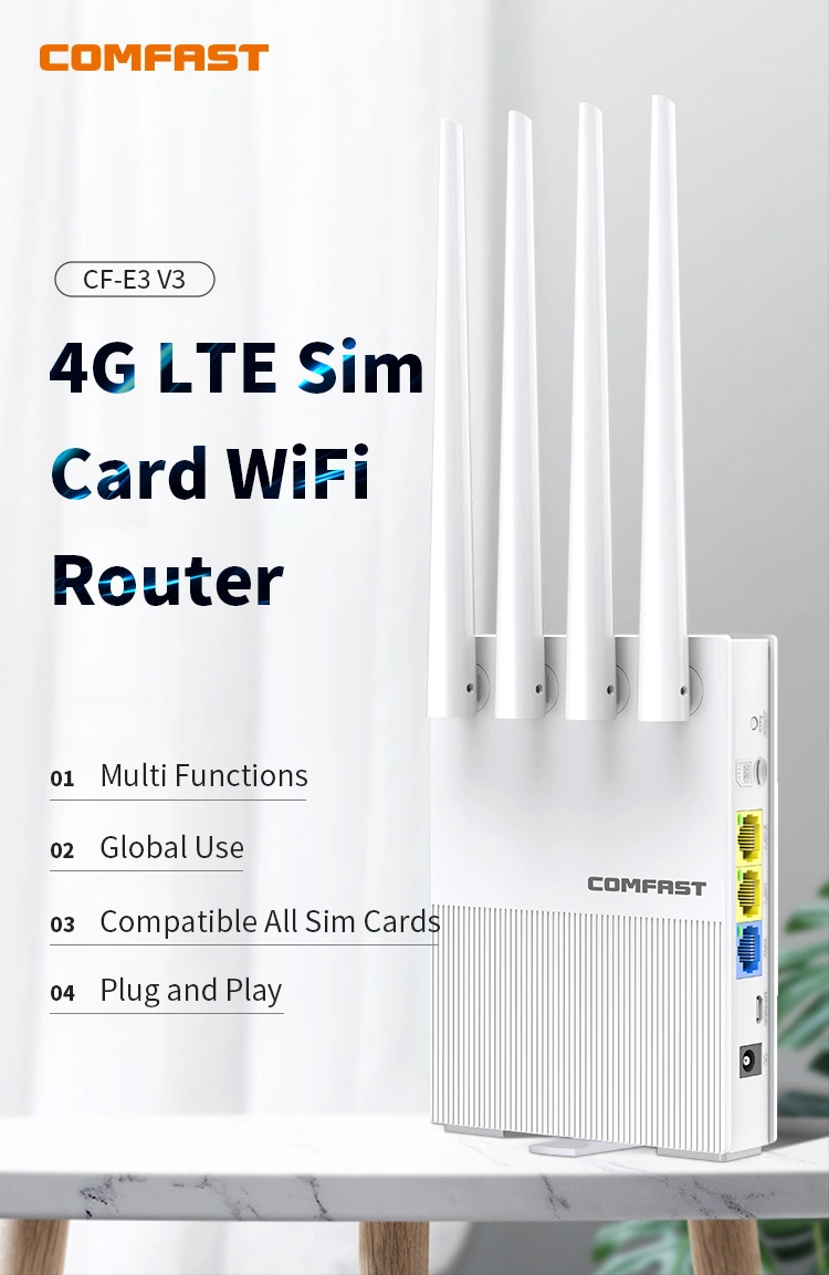 Comfast WiFi Router 4G Removable External Wi-Fi Antennas