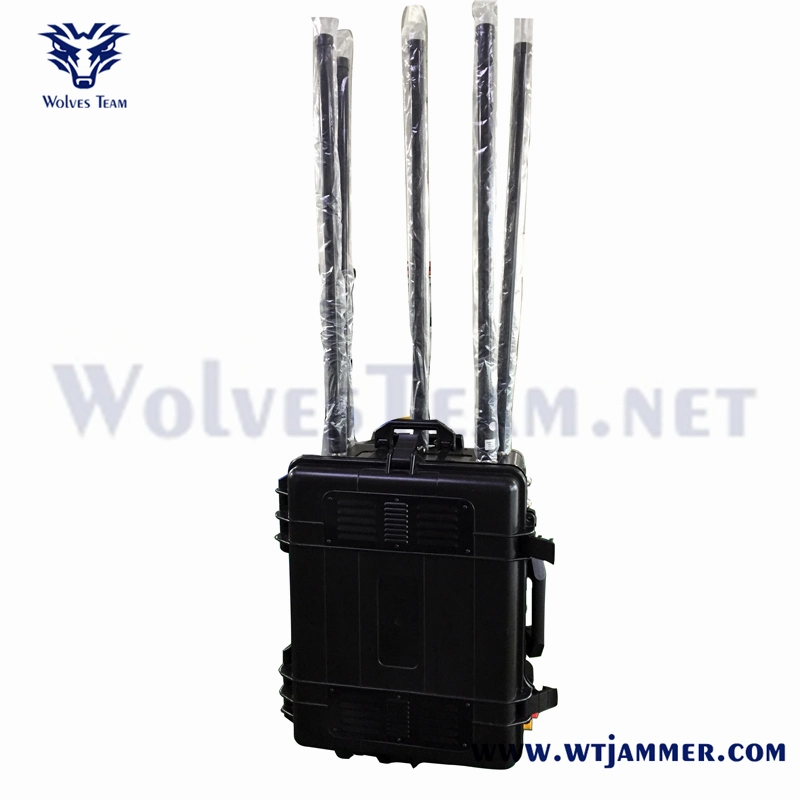 High Power 90 Watt 2000m Backpack Signal Jammer 5 Bands Omnidirectional Antenna