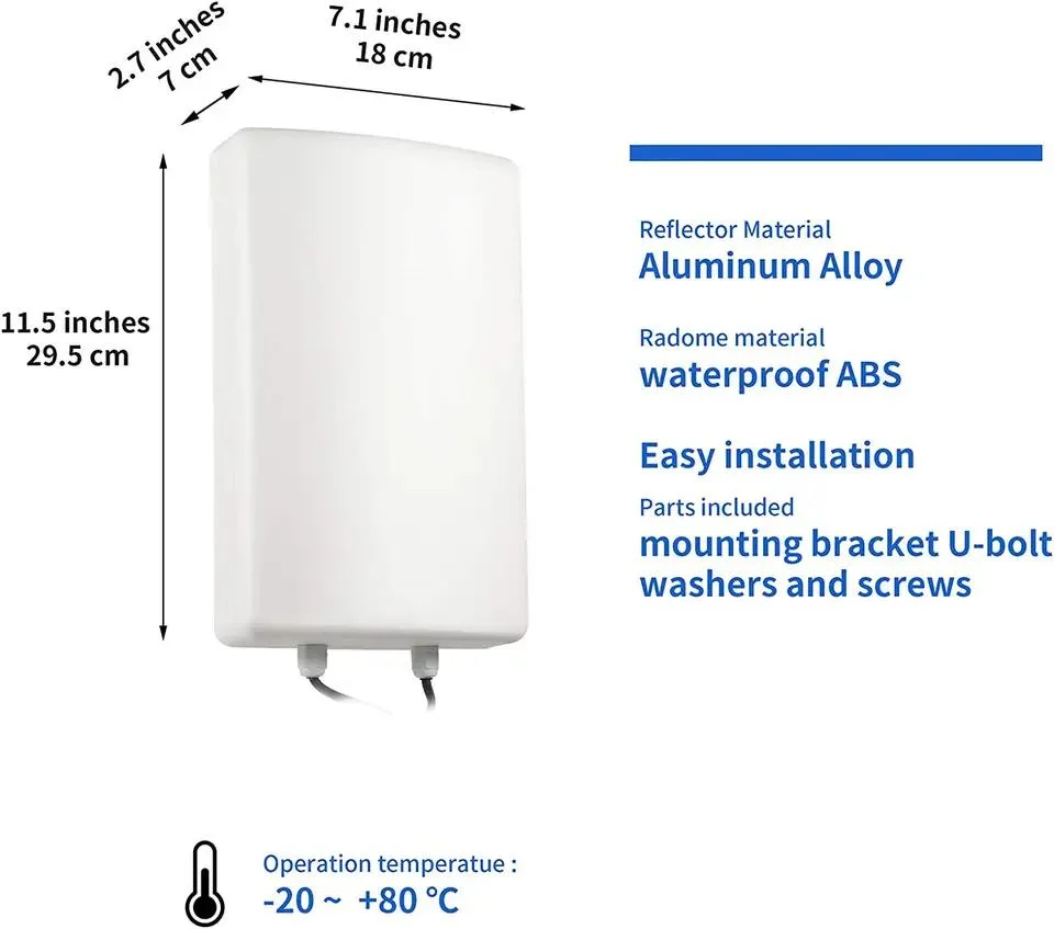 698-2700MHz 11dBi Wall Mounting Outdoor MIMO 4G LTE Directional Antenna