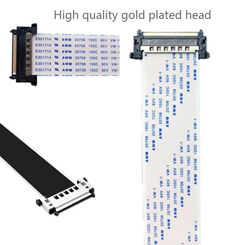 Gold Plated Dual Head I-Pex Interface 4K High-Definition LCD Screen Cable with Shielding 0.5mm 41p Cable