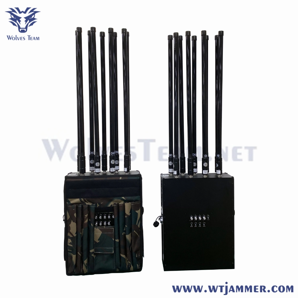 GPS WiFi 5.8g Waterproof Backpack Uav Jammer 9 Bands Omni Antenna