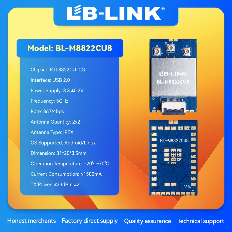 LBLINK BL-M8822CU8 5g Band WLAN + Blv5.0 Combo Module Jammer Designed Three Antenna Hole for OEM ODM China Xx Mobile Signal Jammer