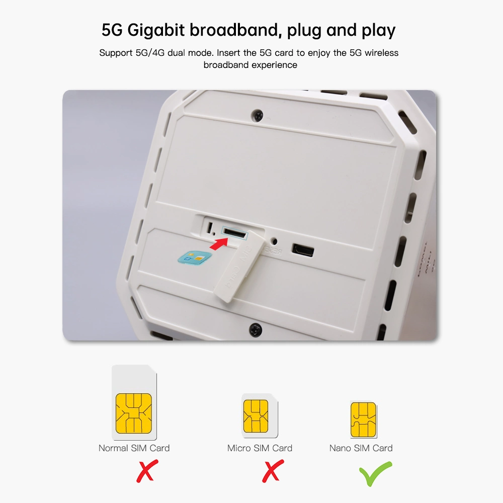 5g CPE Wi-Fi Modem SIM Card LTE Dual Band 2.4G&5.8g Mobile Wireless Router Widely Coverage