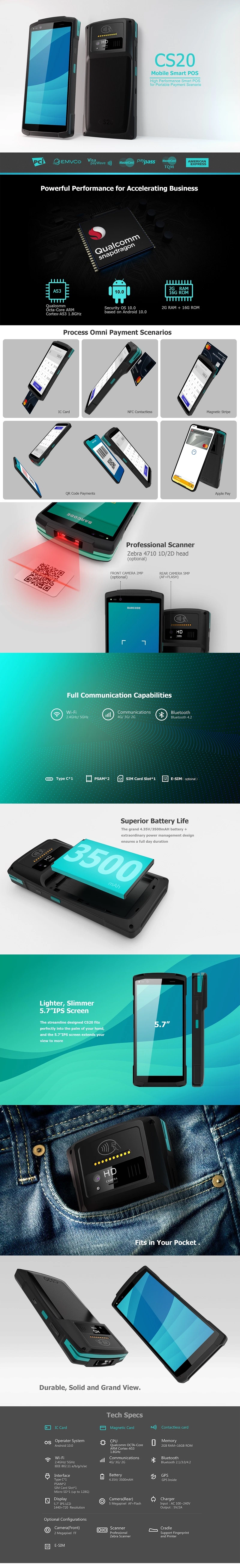 2g 3G 4G Smart Payment POS Terminal with GPS Functional