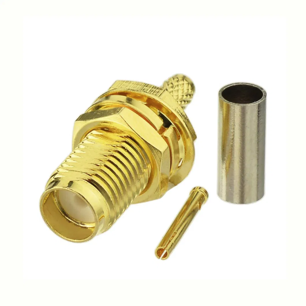 SMA Male Right Angle Connector Female Bulkhead Crimp Connector for Rg316 Rg174 RF Coaxial Cable for Radio Pigtails Wi-Fi