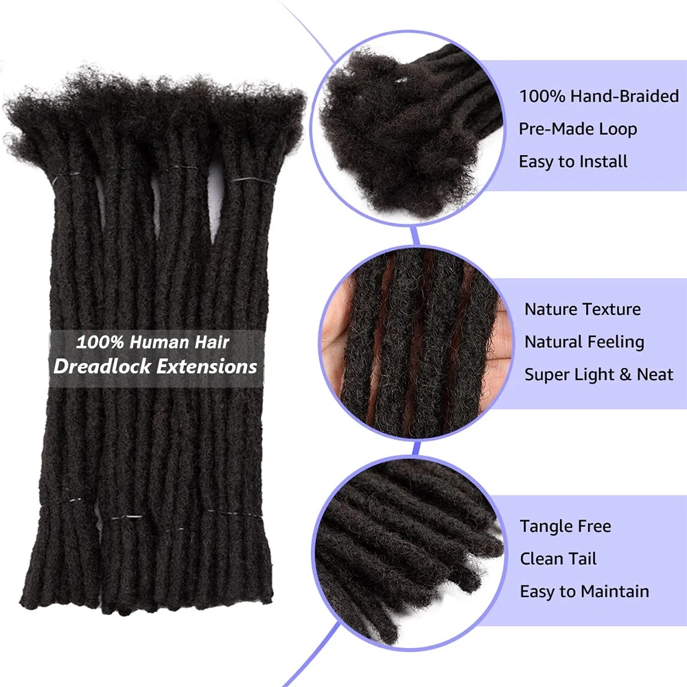 Hair Soft Crochet Braids Dreadlock Extension Remy 8-20 Inch Curly Dreadlock Hand Made Braiding Human Hair Extension