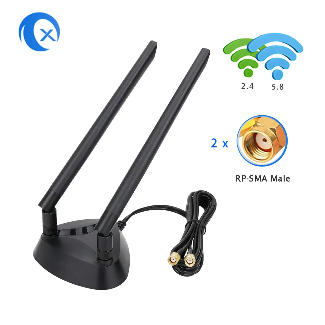 2.4/5.8g Dual-Band 5dBi High Gain Magnetic WiFi Extender Antenna with Rg174 Cable for PC