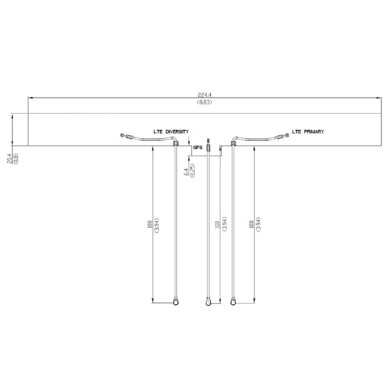 4G LTE Main &amp; Diversity &amp; GPS Triple Port FPC Embedded Antenna with U. FL Connector