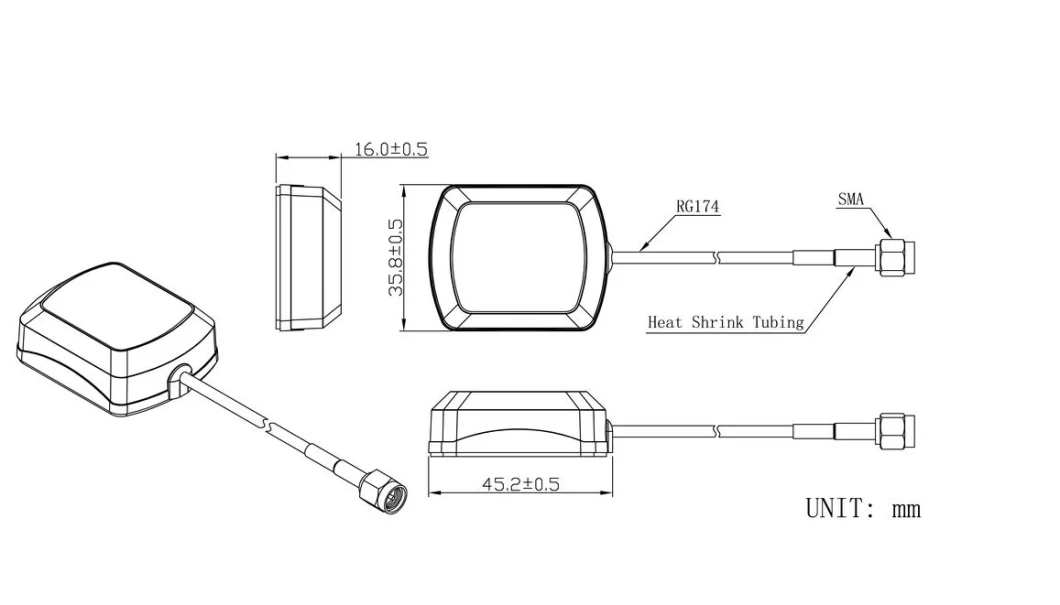 3V-5V External Magnet GPS Active Antenna, with High Gain Used for Car