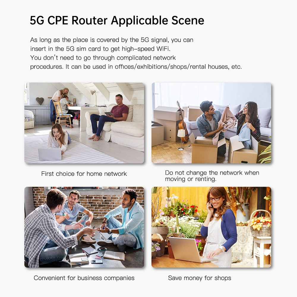 5g CPE Wi-Fi Modem SIM Card LTE Dual Band 2.4G&5.8g Mobile Wireless Router Widely Coverage