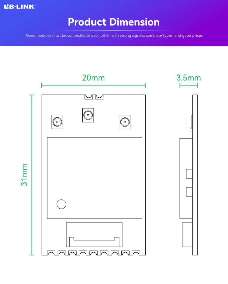 LBLINK BL-M8822CU8 5g Band WLAN + Blv5.0 Combo Module Jammer Designed Three Antenna Hole for OEM ODM China Xx Mobile Signal Jammer