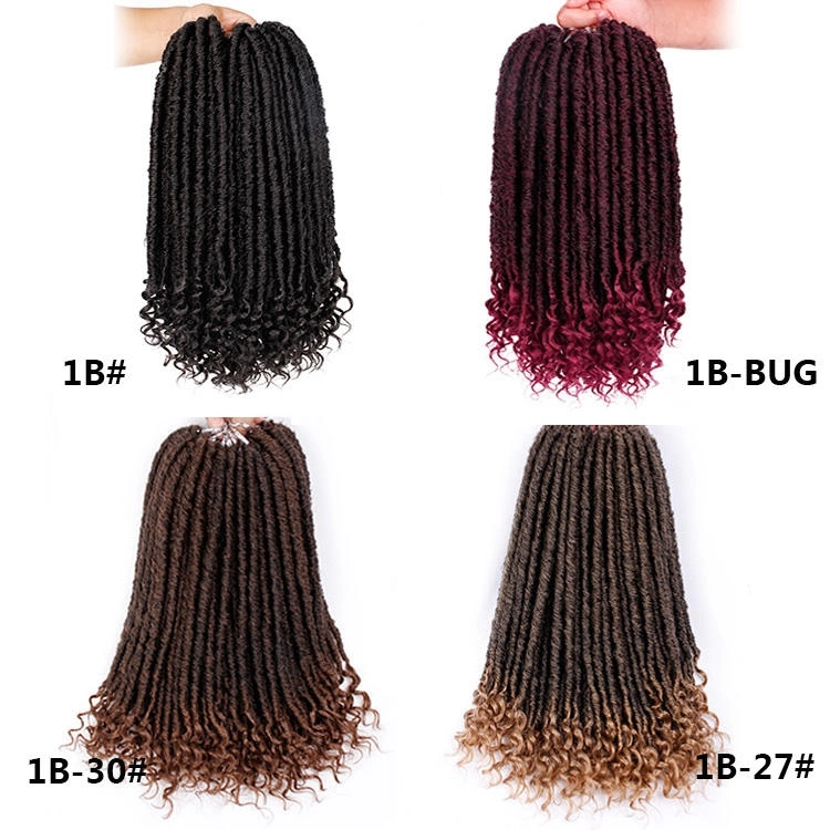 Goddess Locs Crochet Hair Curly Ends Pre-Loop Synthetic Crochet Braids Twist Braiding