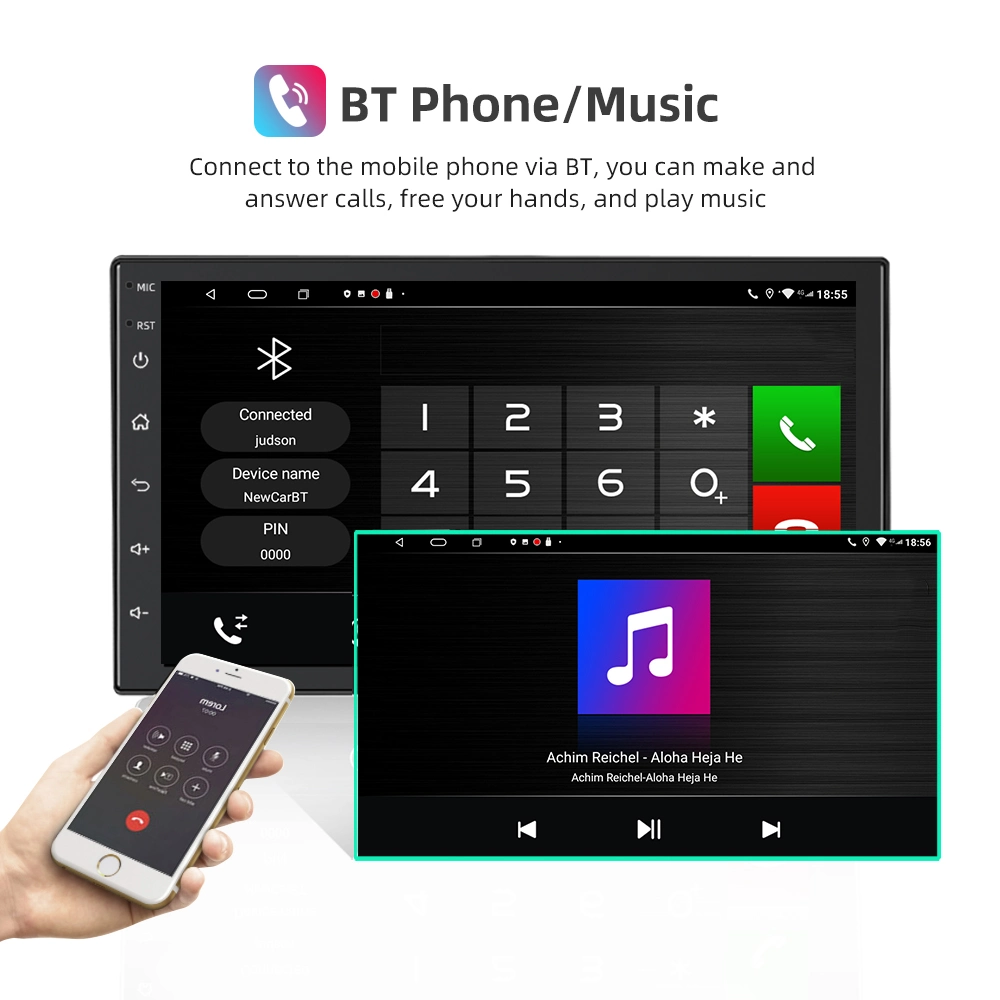 Adjustable 1DIN FM 7 Inch Car Stereo Radio Android 9.1 Contact Screen 1080P Car Radio Player Quad-Core GPS Navigation