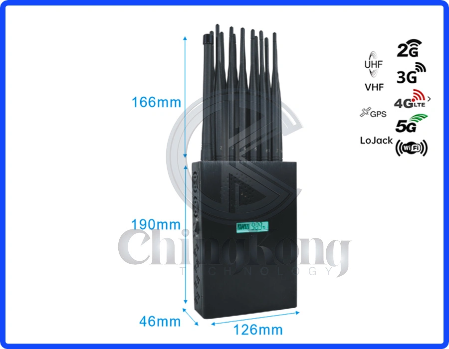 Handheld 14 Antenna 5g Signal Interference, Blocking Signals up to 25 Meters