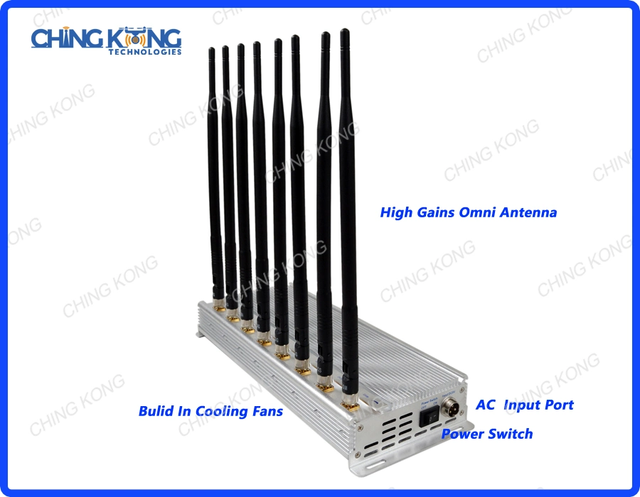 Cell Phone Jammer 8 Antenna Adjustable 3G 4G 2.4G GPS