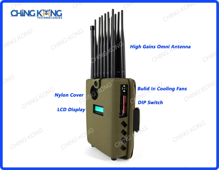 Handheld 14 Antenna 5g Signal Interference, Blocking Signals up to 25 Meters