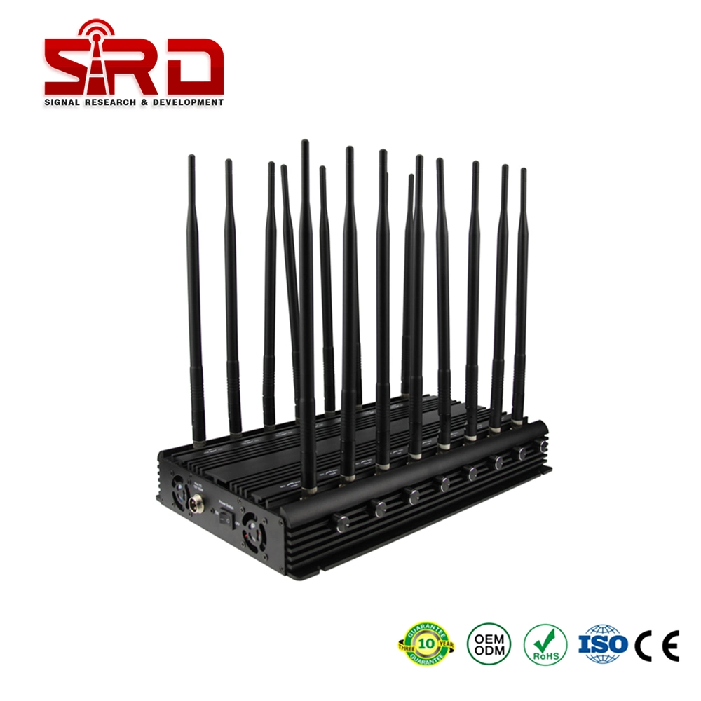 Long Coverage Anti Drone 45W Desktop 16 Antennas Powerful Wi-Fi 50-150 Meters Signal Shielder