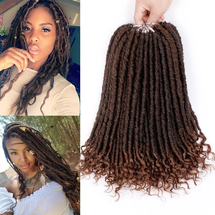 Goddess Locs Crochet Hair Curly Ends Pre-Loop Synthetic Crochet Braids Twist Braiding