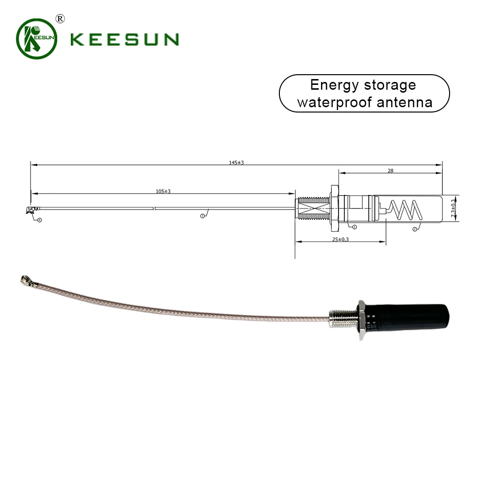 2.4G Energy Storage Waterproof Campaign Antenna with I-Pex Rg178 Lineline Length 105mm