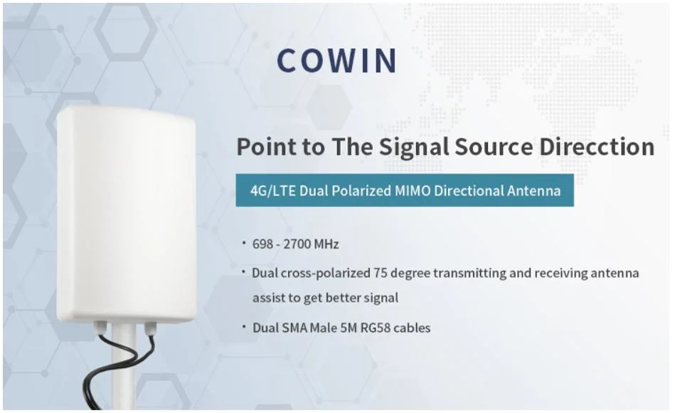 700~3599 MHz 14dB High Gain Indoor External Panel Antenna GSM LTE Multi Band Wall Mounted for Signal Booster Repeater