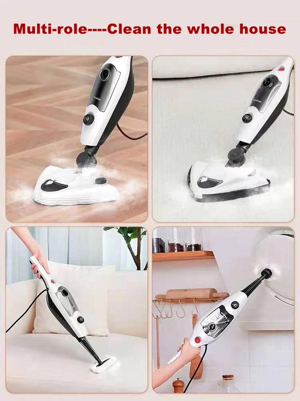Versatile Steam Cleaning System for Hard Surfaces and Carpets
