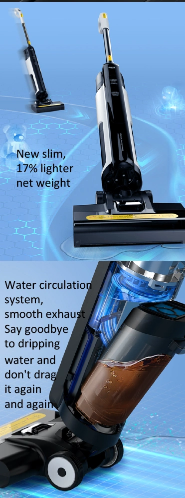Smart Wet Dry Sterilize Intelligence Wireless Home Handheld Vacuum Cleaner Wholesale Customized Absorb Mop Wash Self-Cleaning Electrolytic Water Disinfection