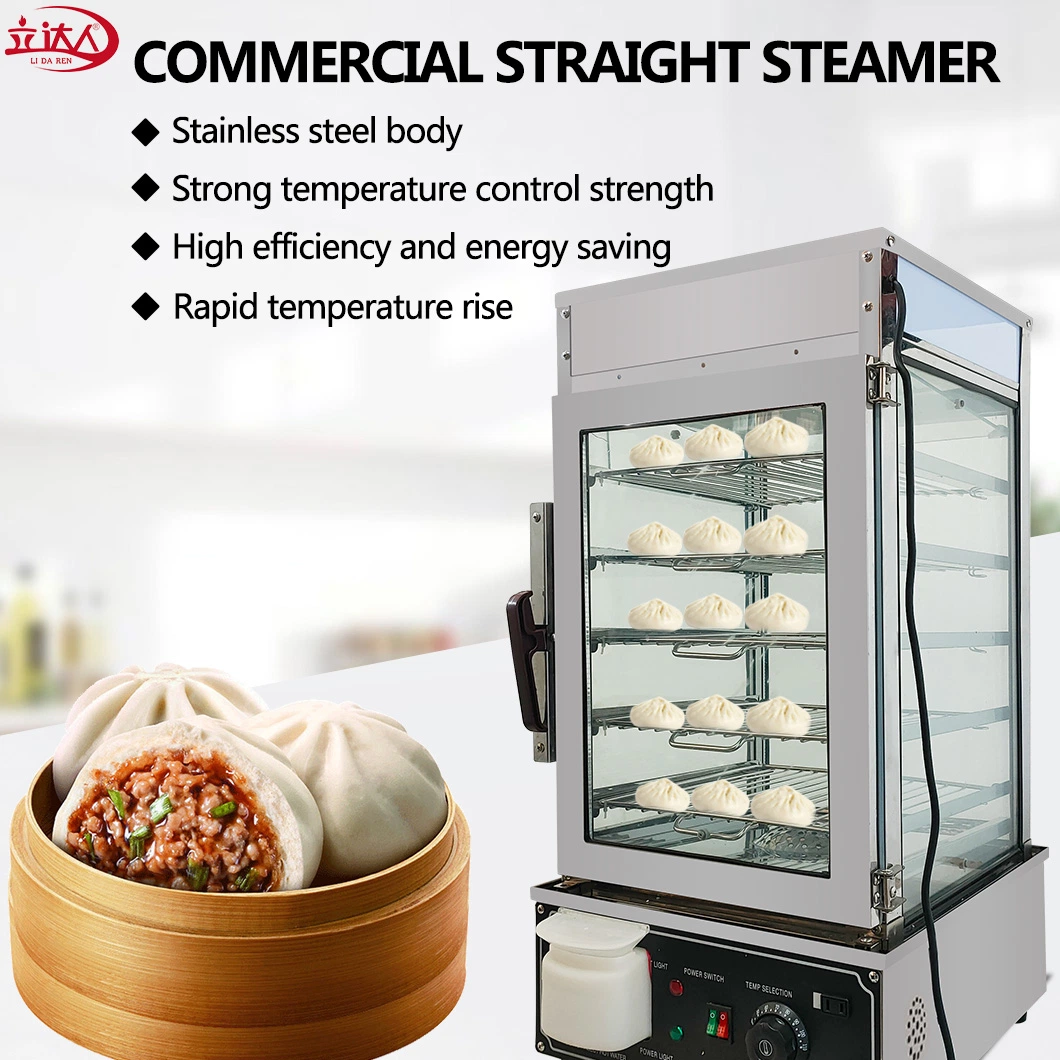 Food Steamer Appliance Commercial Stainless Steel Convenient Store Restaurant Electric Bun Steamer 5 Layer Food Steam Steaming Machine Cabinet Showcase Display