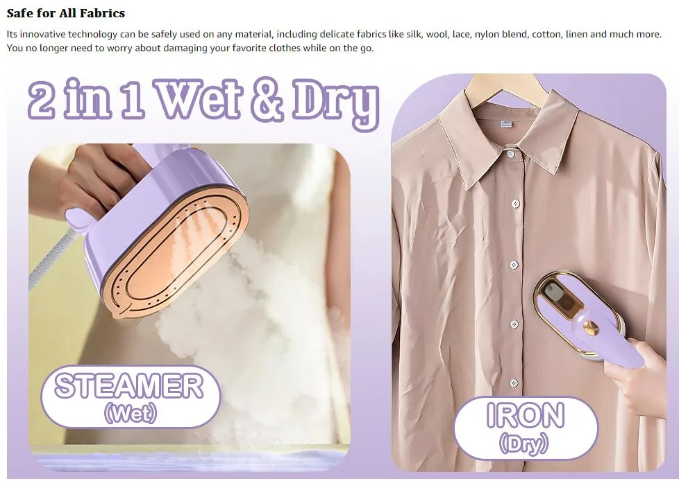 Mini Portable Ironing Hand Garment Steamer for Travel