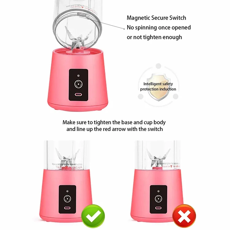 Smart Hot Sale USB Portable Plastic Water Bottle Electric Blender