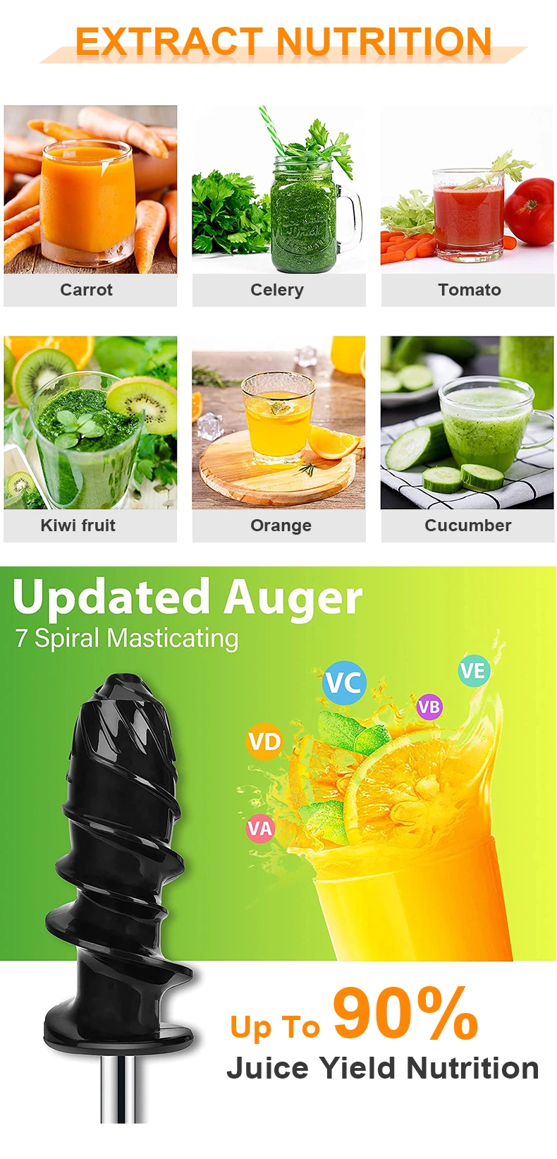 Hot Sale Nama Angel Juicer Blended Bottle Electric Slow Juicer Extractor Machine Masticating Juicer Blender 2023 Plastic