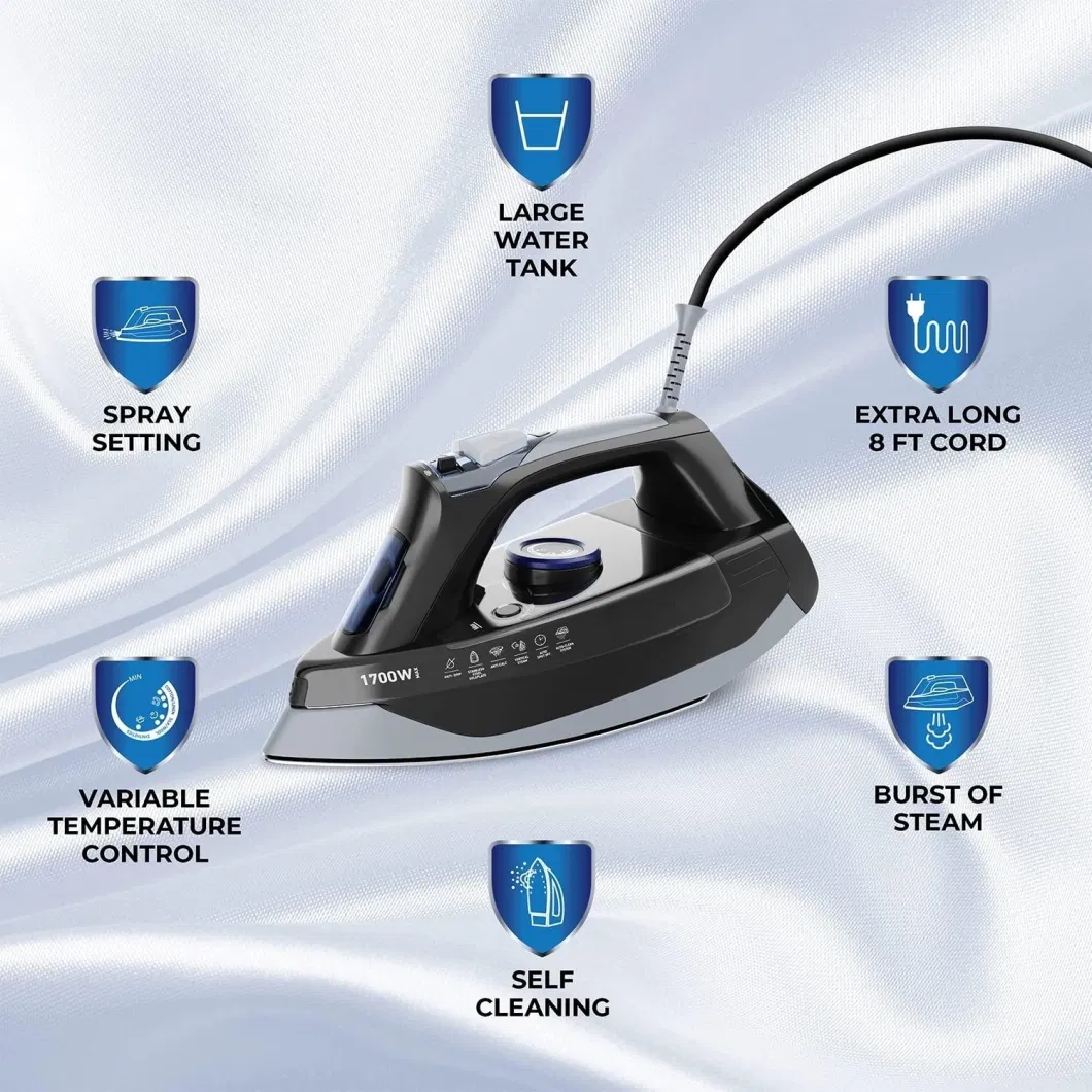 New-Style Rapid Even Heat Self-Cleaning Function Professional Grade 1700W Steam Iron