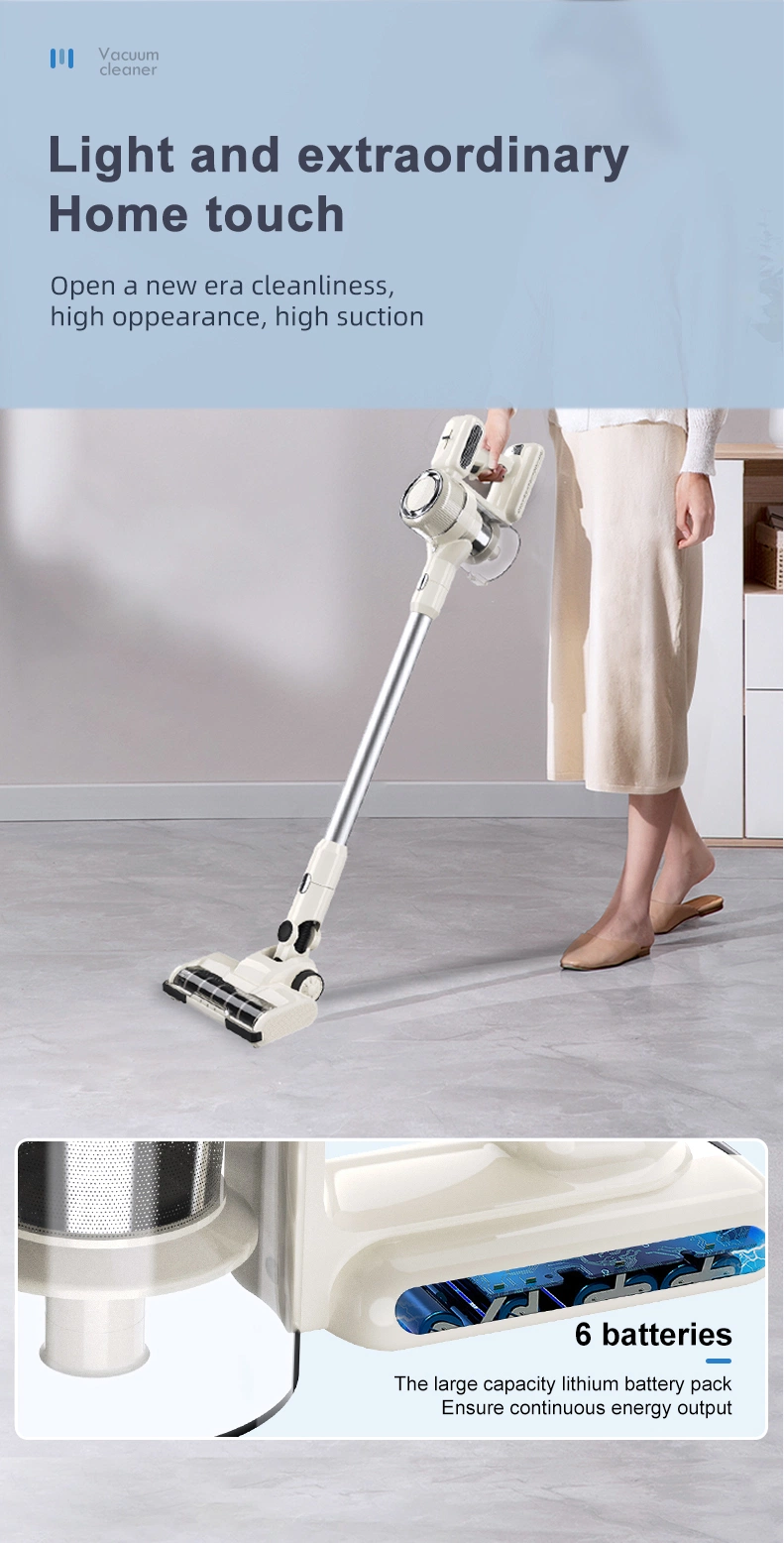 Professional Household Cordless Stick Vacuum Cleaner 10kpa Suction 130W Rechargeable Wireless Vacuum Cleaner