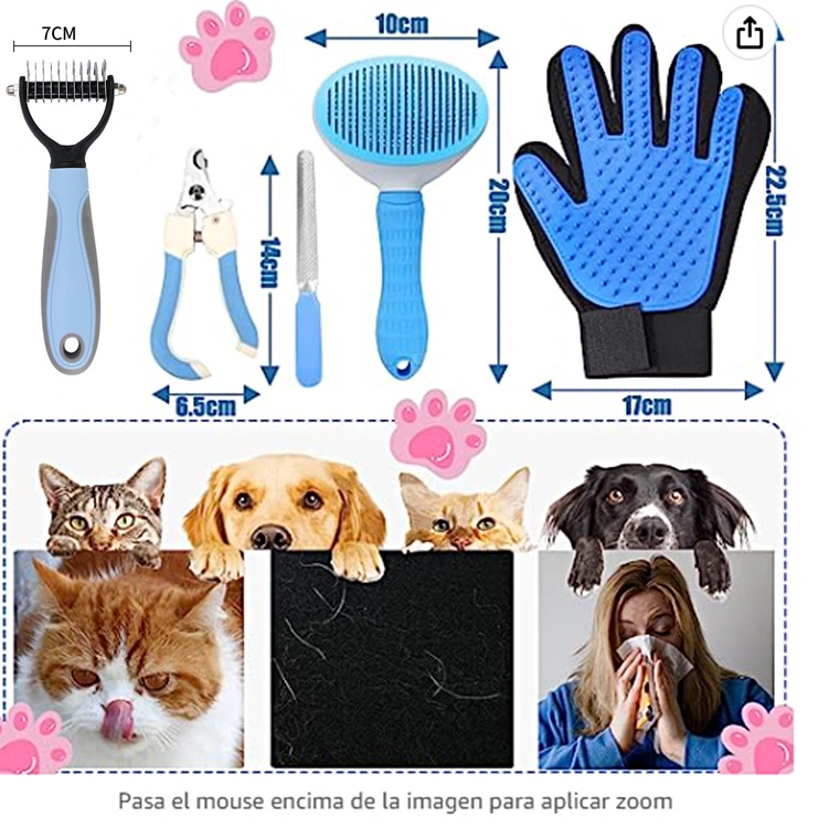 5 in 1 Grooming Dematting Hair Comb Set Dog Brush Kit