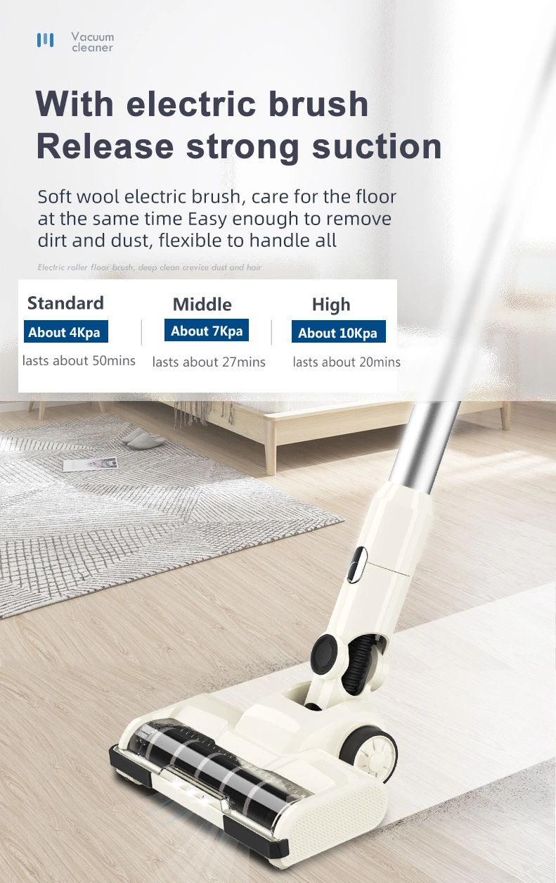 Professional Household Cordless Stick Vacuum Cleaner 10kpa Suction 130W Rechargeable Wireless Vacuum Cleaner