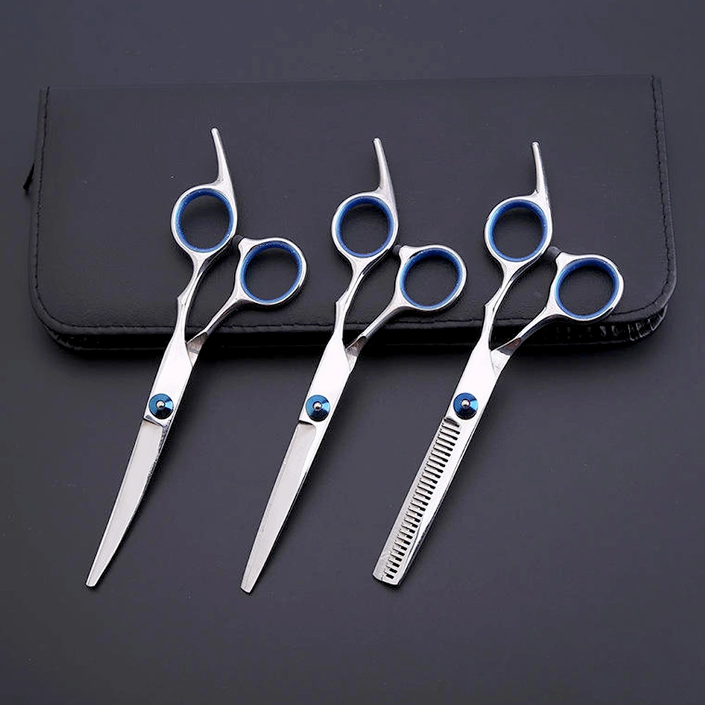 High Quality Pet Products Wholesale Dog Grooming Scissors Kit Stainless Steel Pet Shear Set Thinning Straight Curved Shears Comb Pet Supply