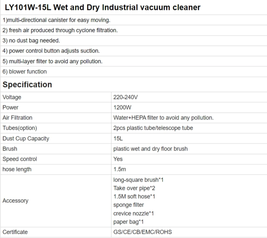 Floor Cleaning Machine Wet and Dry Industrial Vacuum Cleaner