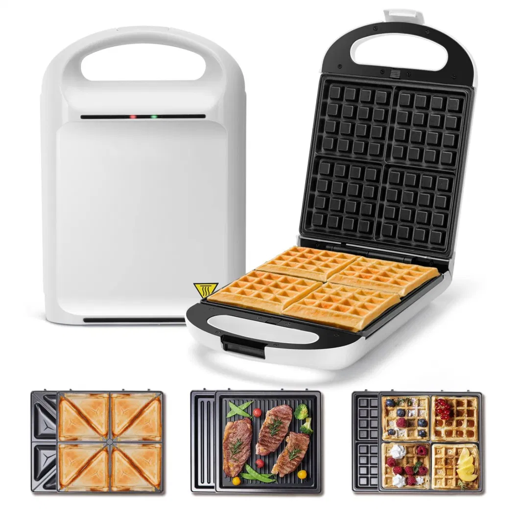 Indicator Lights Double-Sided Heating Non-Stick Plates Panini Press Grill Waffle Sandwich Maker