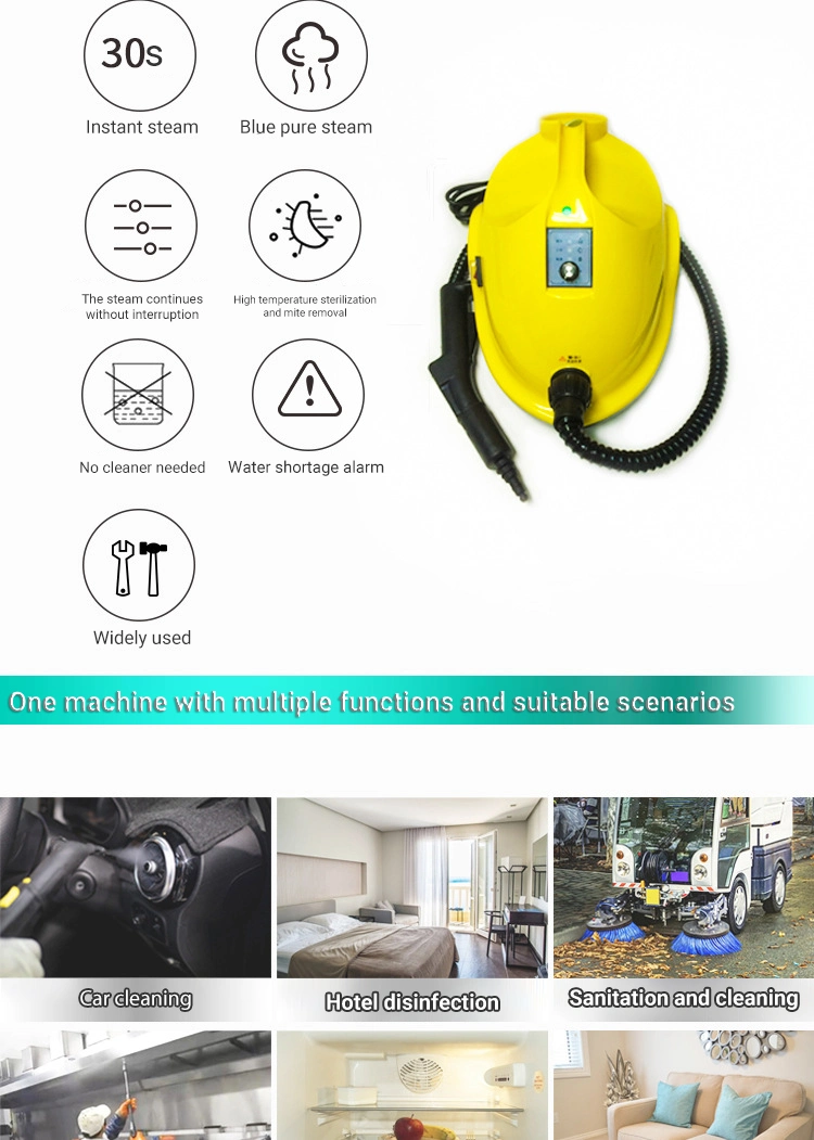 2023 New 1800W Yellow Multipurpose Household Steamer Cleaning Machine