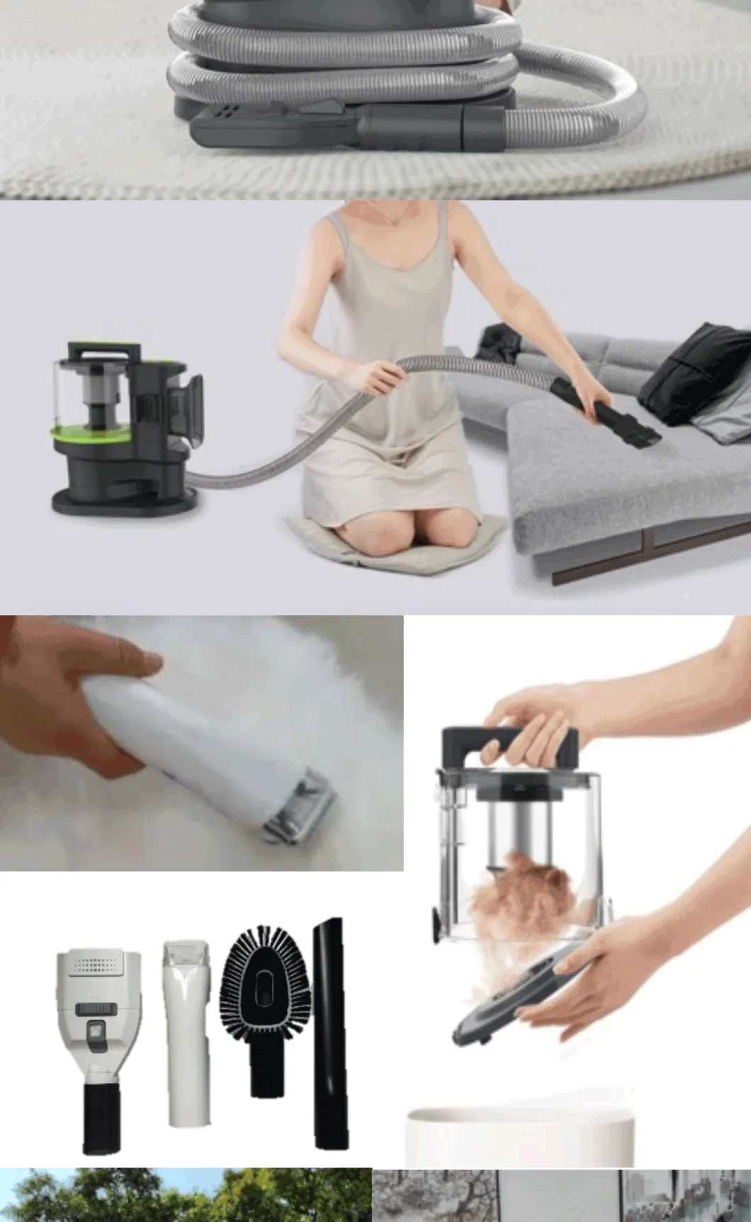 Vacuum 5-in-1 Dog Grooming Kit with Innovative Vacuum Cleaner for Pet Brush Trimming Crevice Tool for All Pet Hair