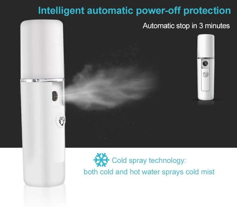 Pocket Handy 20ml Portable Ion Disinfect Facial Nano Mist Sprayer Face Steamer Professional Beauty Instrument