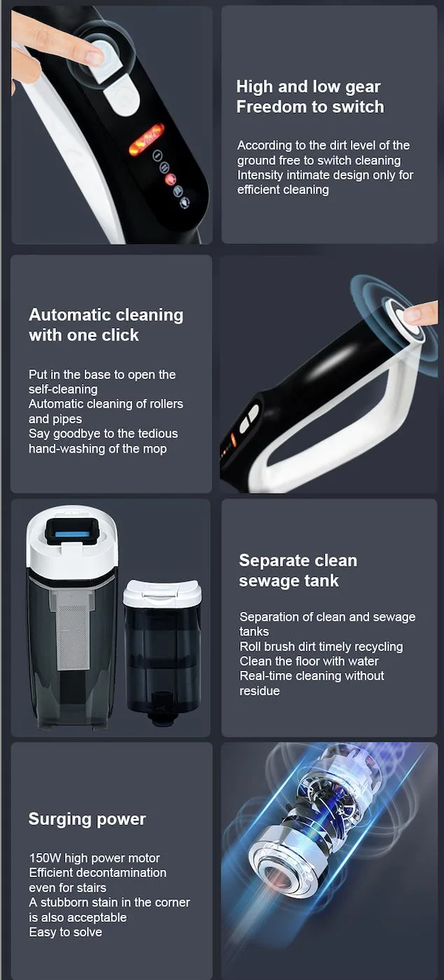 Carpet Floor Spray Water Steam Mop Household Portable Handheld Upright Wireless