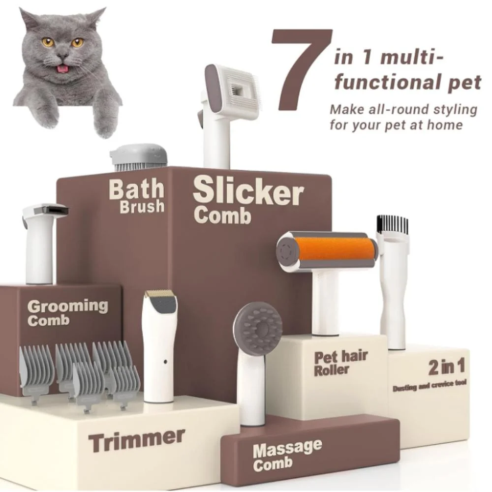 Dog Vacuum for Grooming with 7 Pet Grooming Tools for Dogs Cats