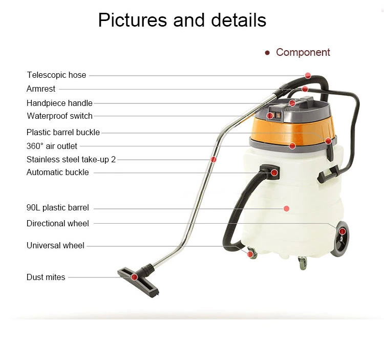 Kd518A 90L Dry Wet Professional Commercial Vacuum Cleaner