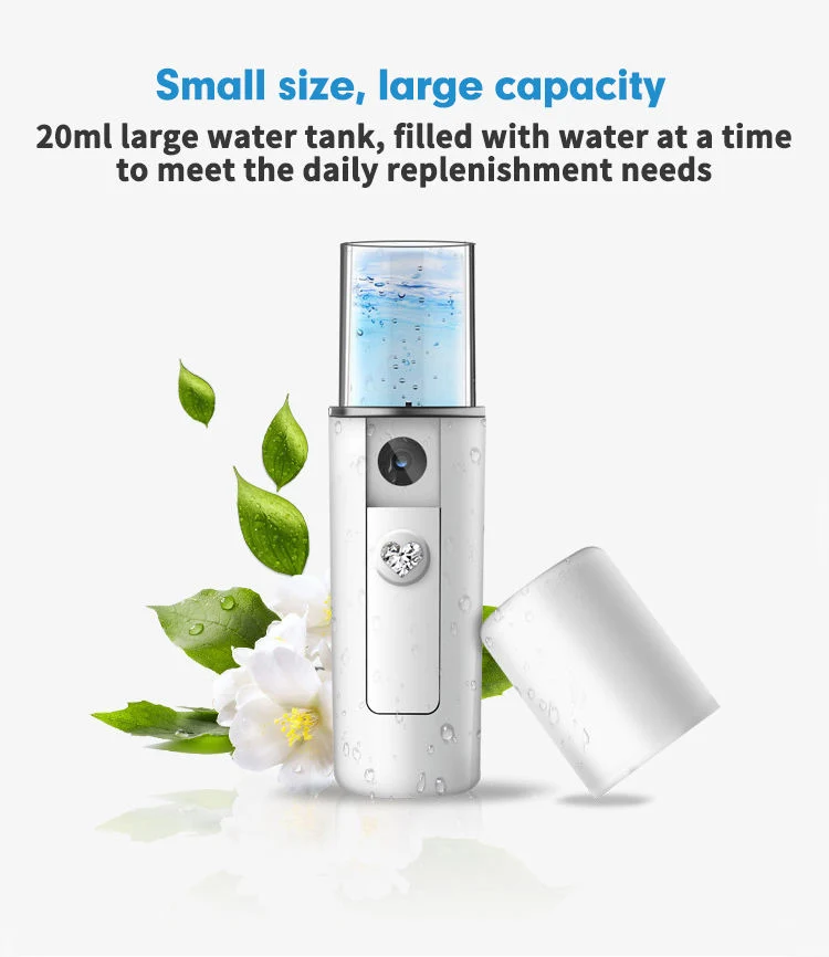 Pocket Handy 20ml Portable Ion Disinfect Facial Nano Mist Sprayer Face Steamer Professional Beauty Instrument