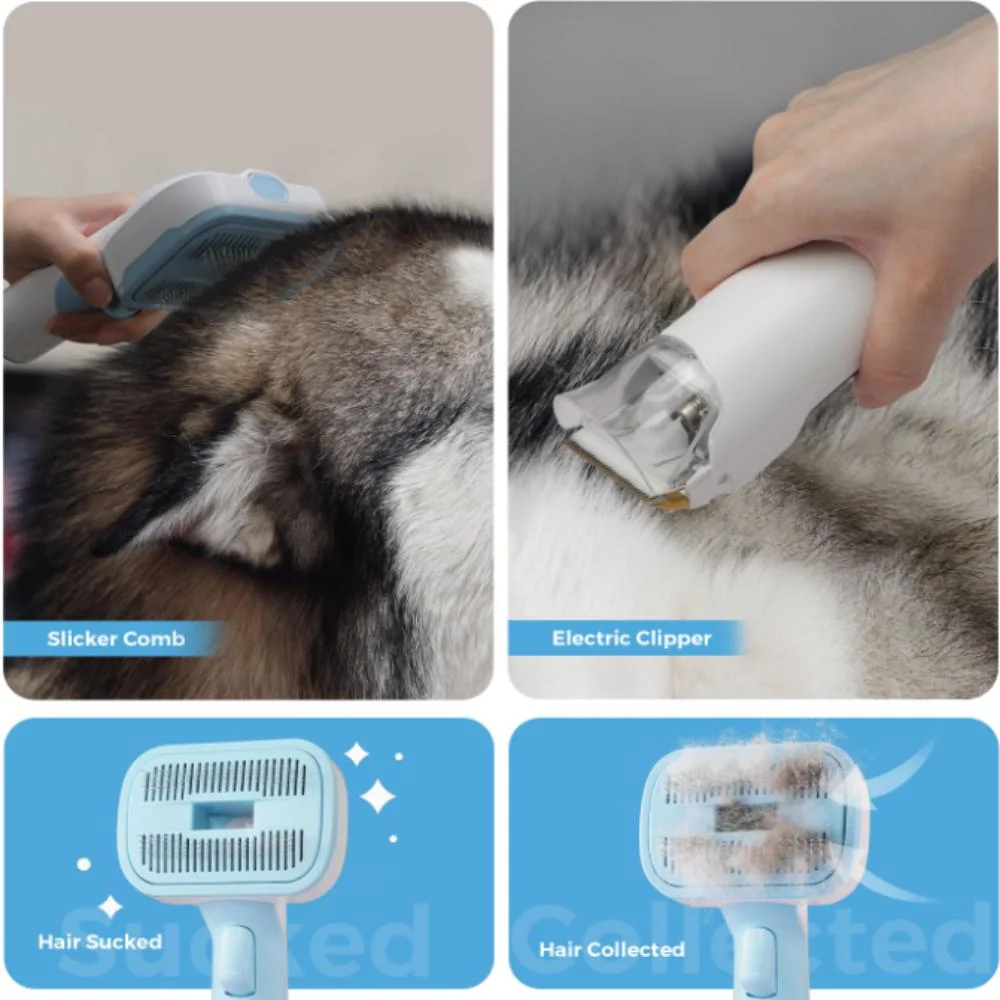 Low Noise Hair Remover Pet Grooming Kit for Dogs with 5 Pet Grooming Tools