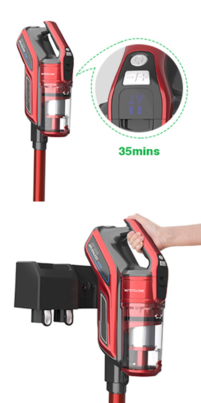 Cordless Vacuum Cleaner 20kpa Powerful Suction 250W Brushless Motor 4 in 1 Stick Handheld Vacuum for Home Hard Floor Carpet Car