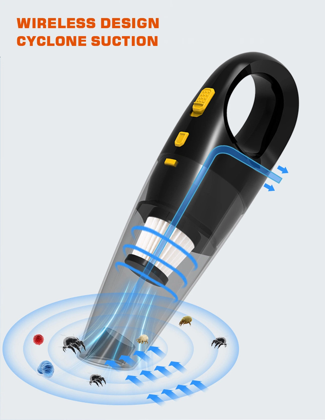 Portable Cordless Handheld Wet Dry USB Convenience Car Vacuum Cleaner