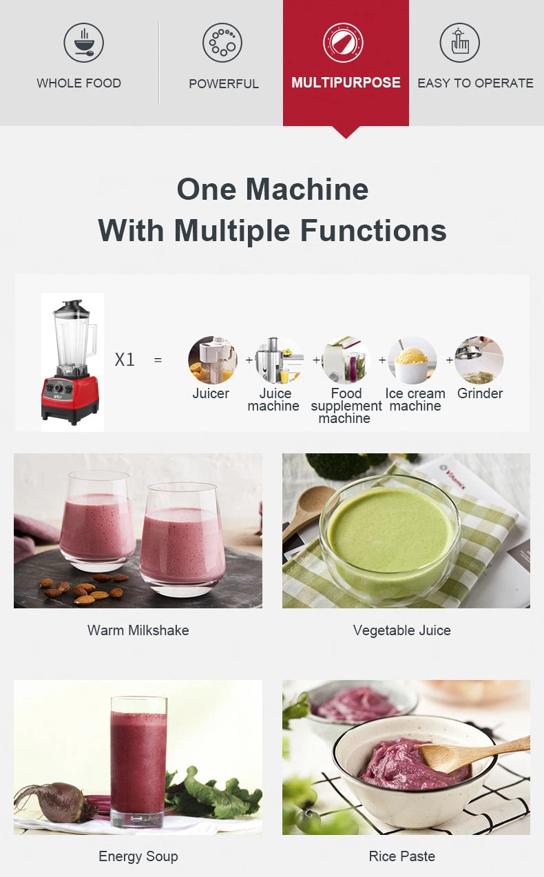 Home Appliances Portable Mixture Silver Crest Commercial Electric Fresh Silent Juicer Smoothie Ice Stand Mixer 2.5L 3L Kitchen Food Milkshake Portable Blender